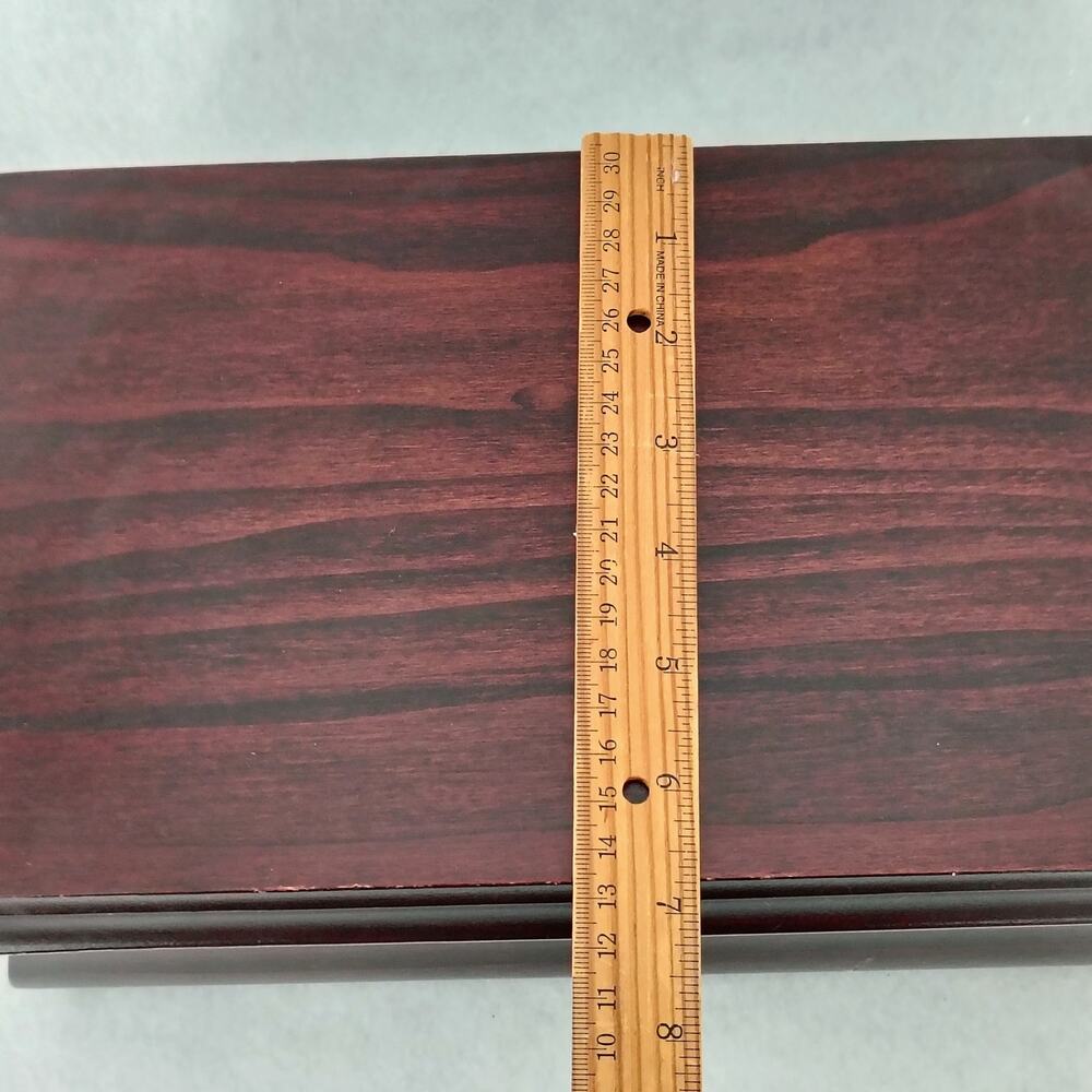 Reed & Barton Wooden Jewelry Box Chest Red Velvet Lined Removable Tray VTG USA - Picture 9 of 13